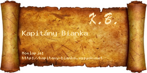 Kapitány Bianka névjegykártya