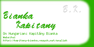 bianka kapitany business card