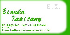 bianka kapitany business card